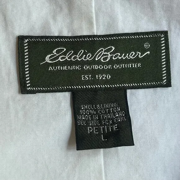 NWOT VTG Eddie Bauer Double Breasted Belted Trench Coat MIDI White Women’s L P - Picture 8 of 11